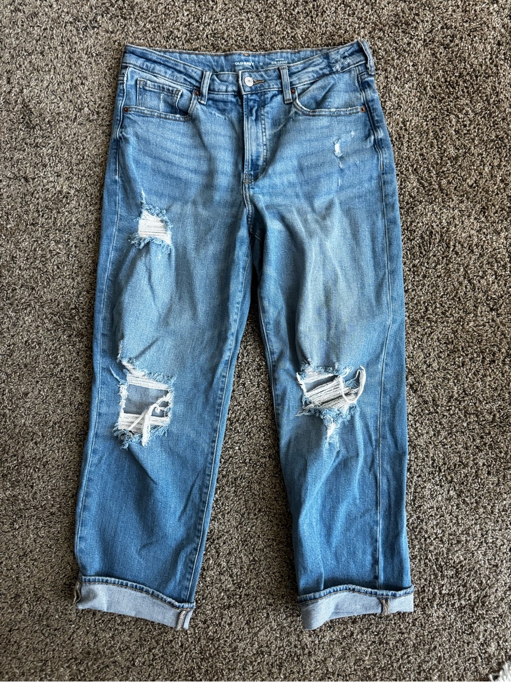 Old Navy Light Blue Distressed Boyfriend Jeans